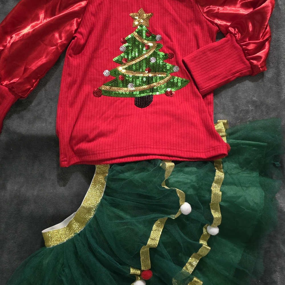 Festive Christmas Tree Costume Set for Kids